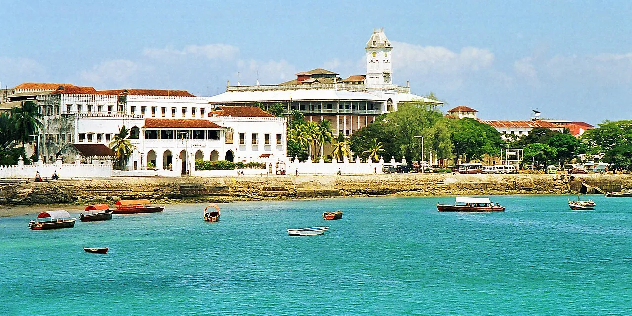 Boats in the harbour in front of Stone Town
